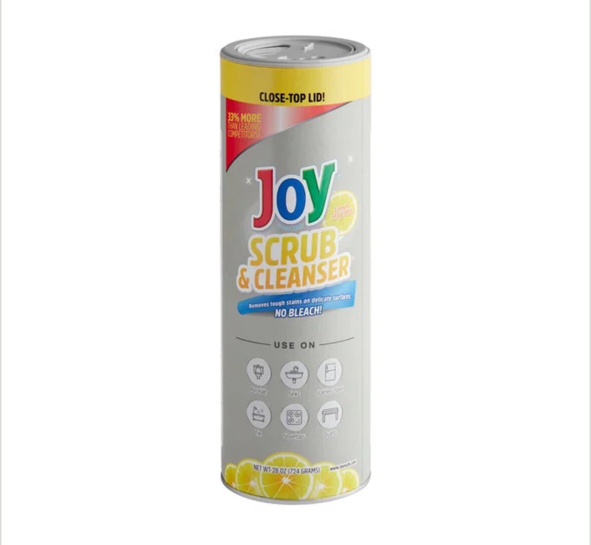 Joy Lemon Scent Scrub &Cleanser 15 oz Powder Won’t Scratch Surfaces 12/PK