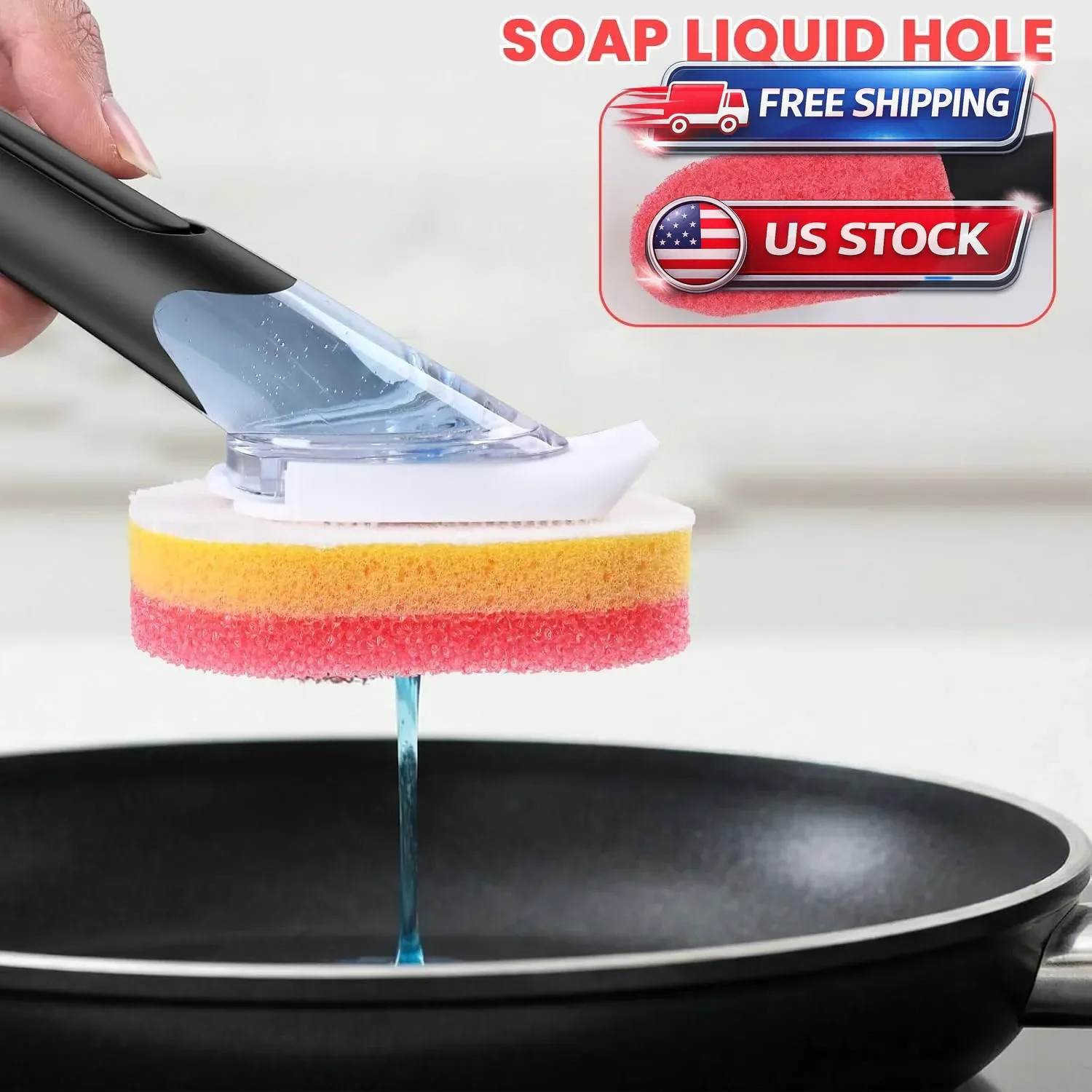 Dish Wand Scrubbing Brush Replacement Heads Pink 10 Pack Soap Dispensing Sponge