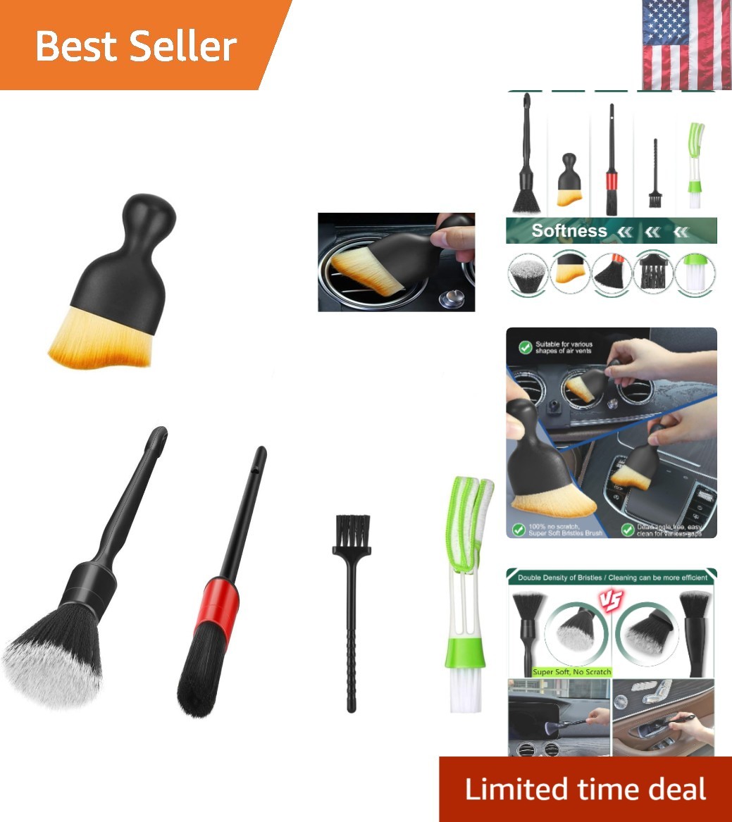 Car Interior Duster Detail Brushes, Soft Bristles Brush Car Accessories for C…