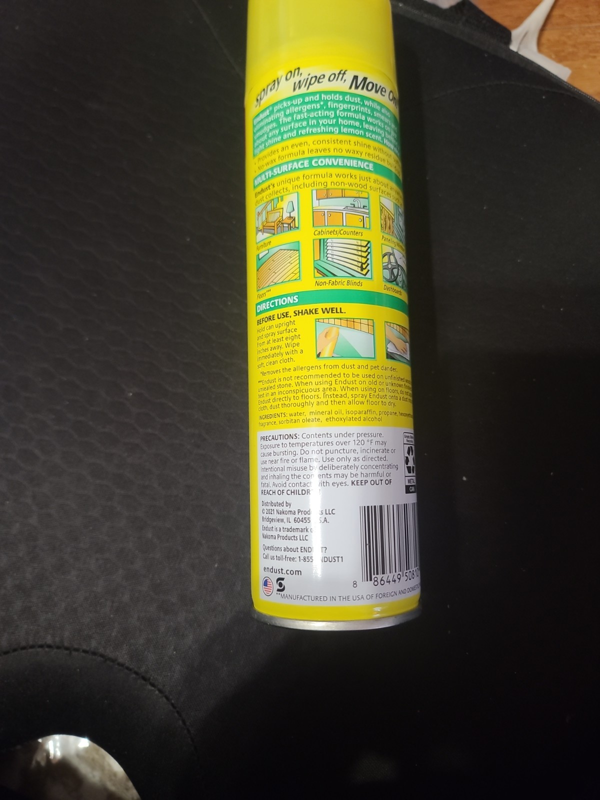 Endust® Multi-Surface Dusting and Cleaning Spray, Lemon Zest, Aerosol, 12.5 oz.
