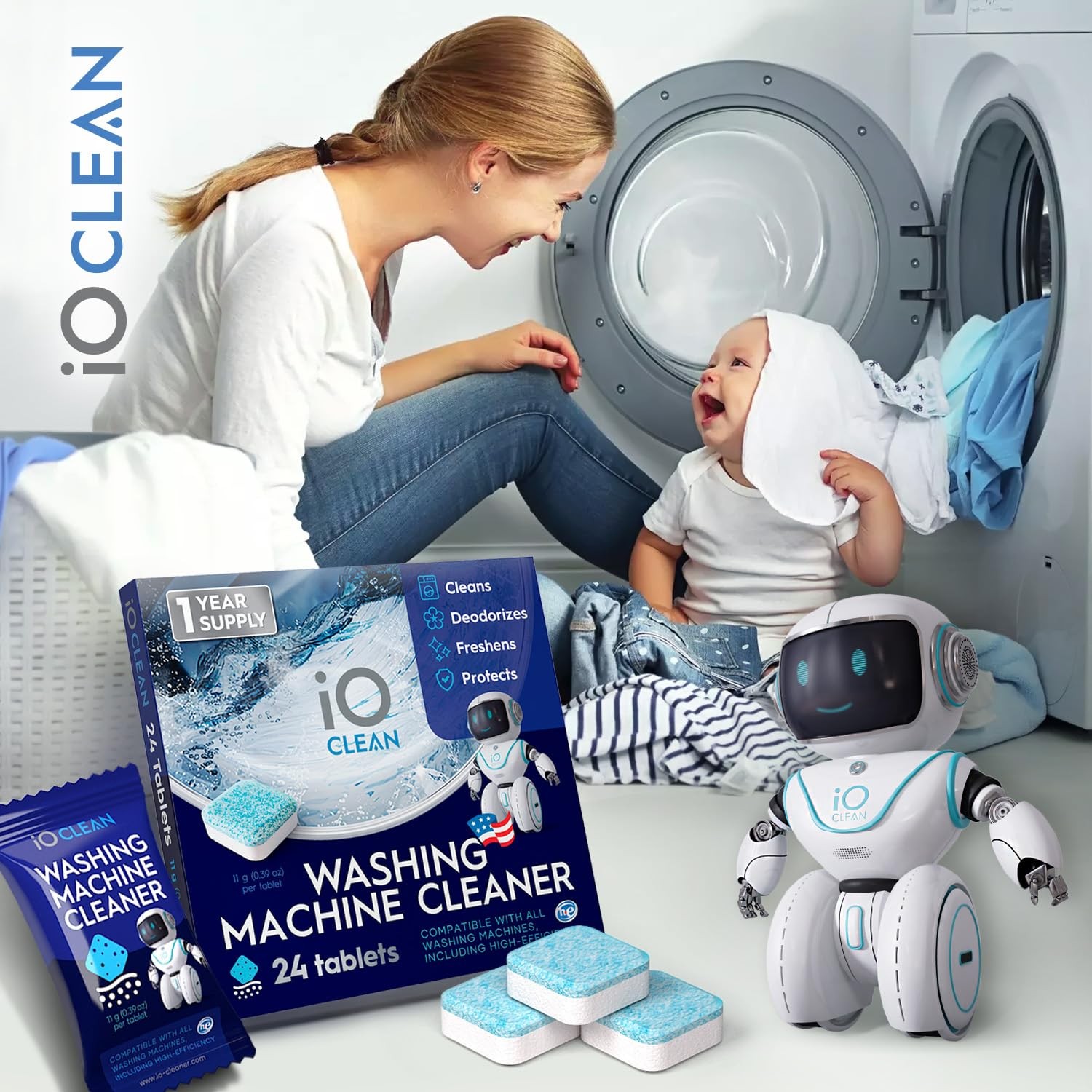24 PCS Washing Machine Cleaner Descaler Tablet Deep Clean Washer 1 Year