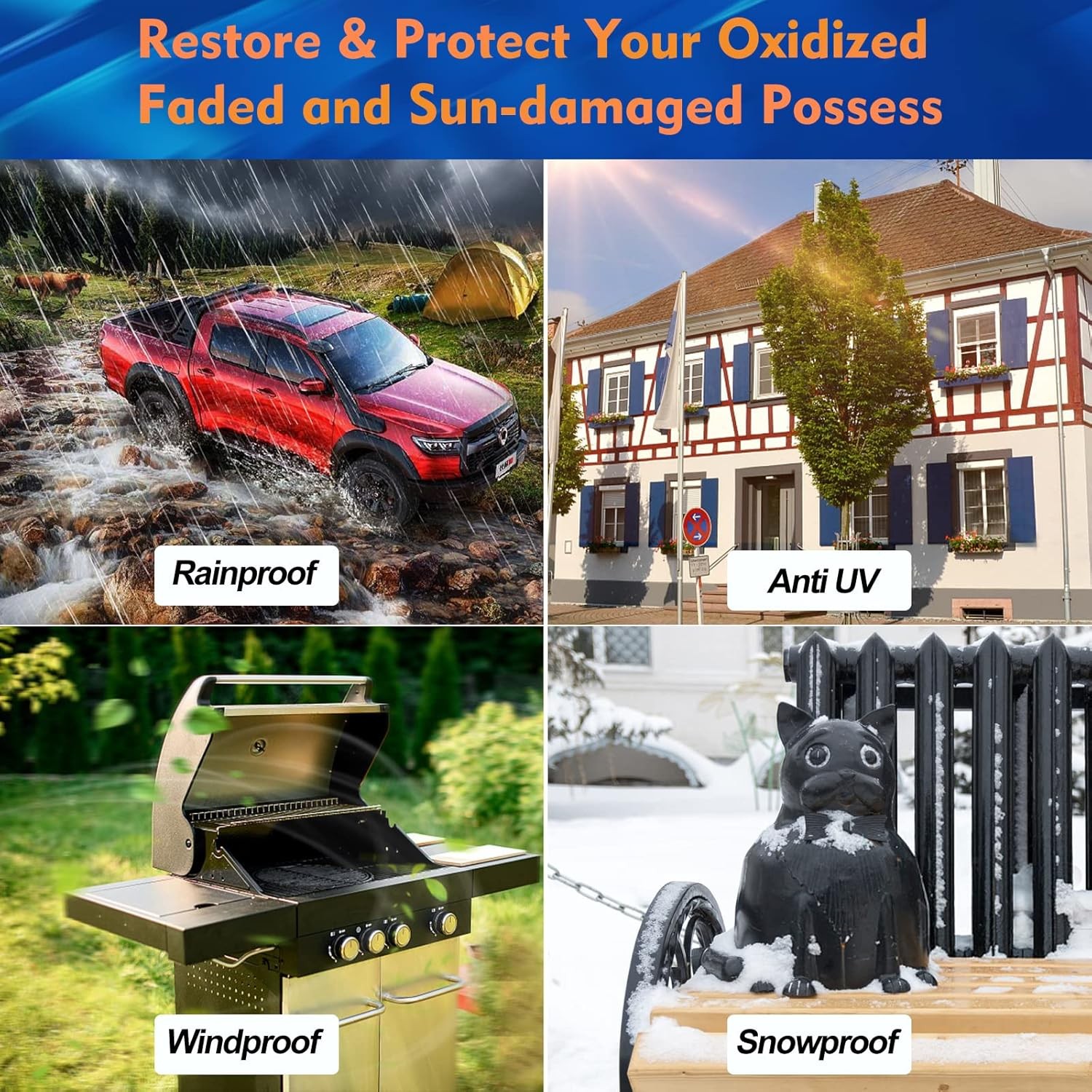 Plastic Outdoor Color Restorer for Cars 50ml, Ceramic Coating Trim Restores Fade
