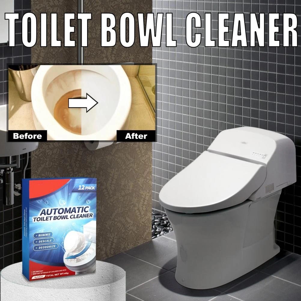 Vacplus Toilet Bowl Cleaner Tablets 12 PACK, Automatic Toilet Bowl Cleaners