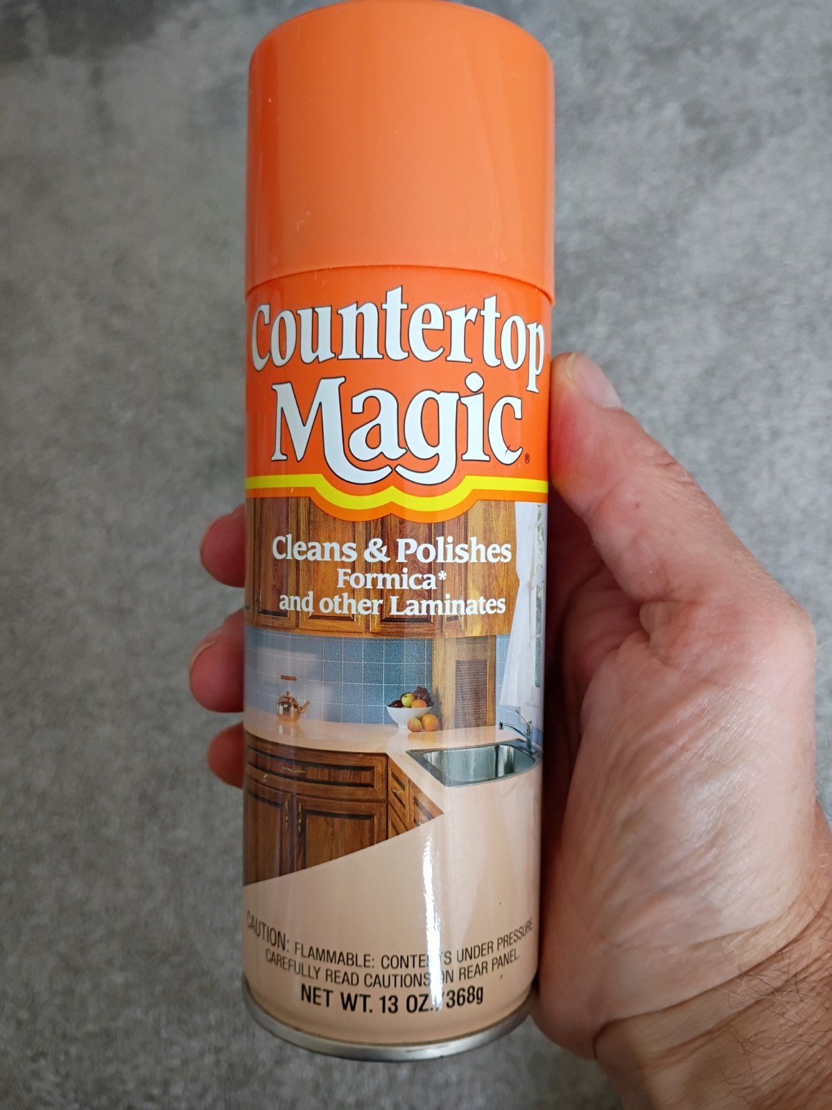 Vintage New COUNTERTOP MAGIC 13 Oz Original Aerosol Spray Formica Laminate Full