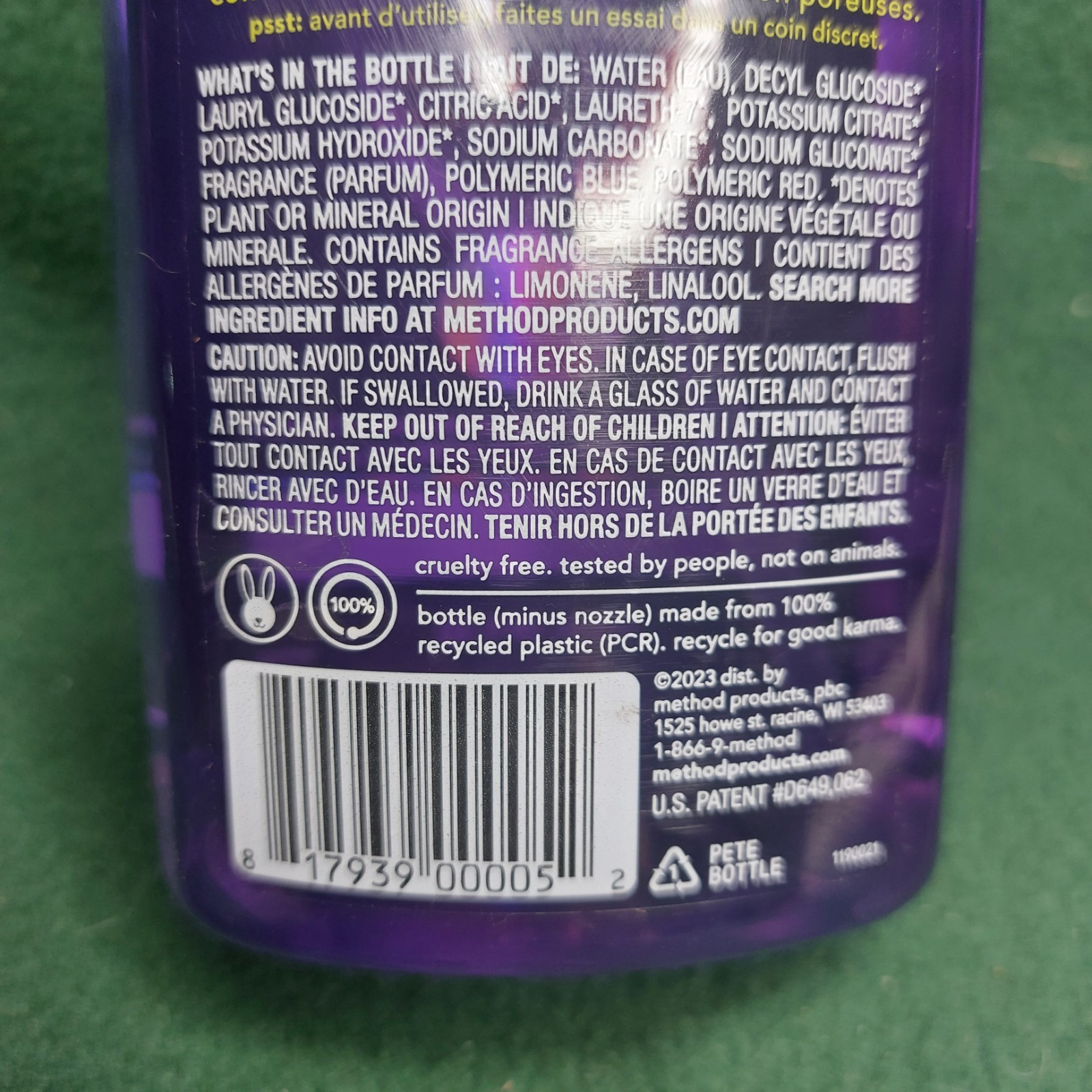 Method All-Purpose Multi-Surface Cleaner French Lavender 28oz. Spray Bottle
