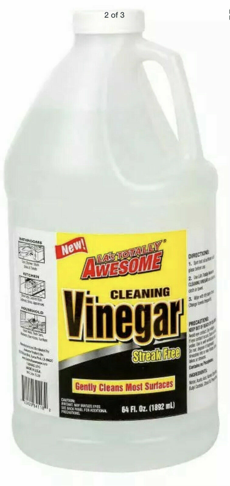 2 X LA’s Totally Awesome Multipurpose Cleaning Vinegar, 64-oz EACH Free Ship