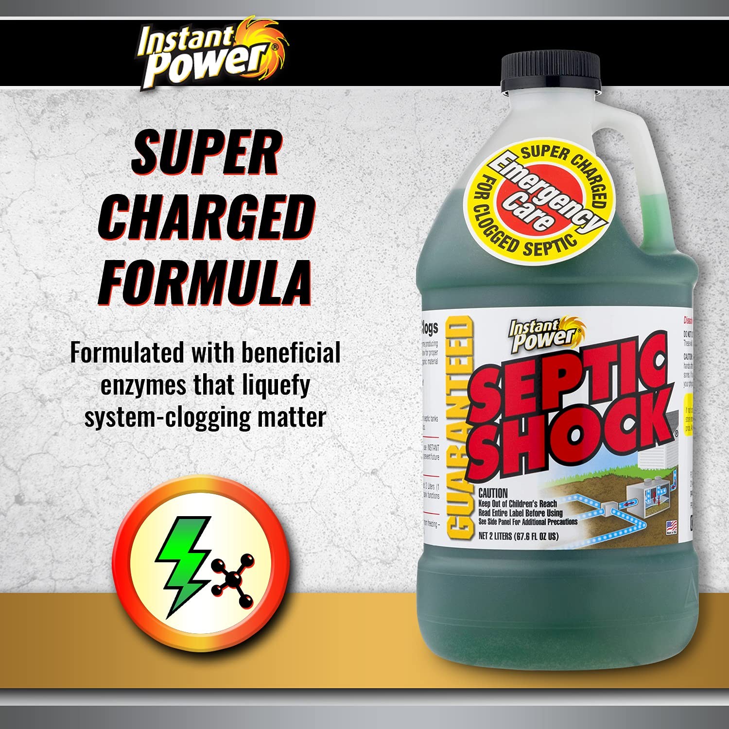 Instant Power Septic Shock – Tank 67.6 Fl Oz (Pack of 1), Blue
