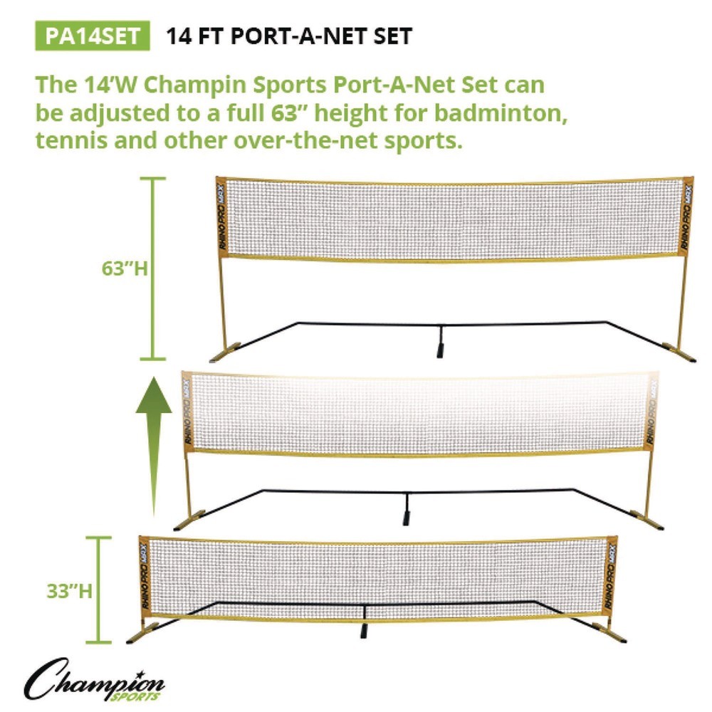 Champion Sports PA14SET 36 in. to 60 in. x 168 in. Rhino Port-A-Net (1-Set) New