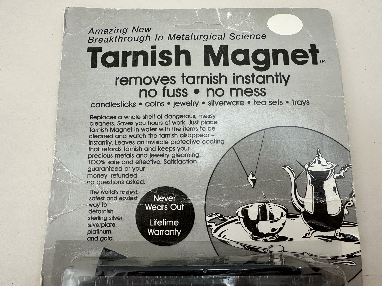 Vtg 1982 Tarnish Magnet Metal Cleaner Coins Jewelry Gold Silver Cleaner NIB