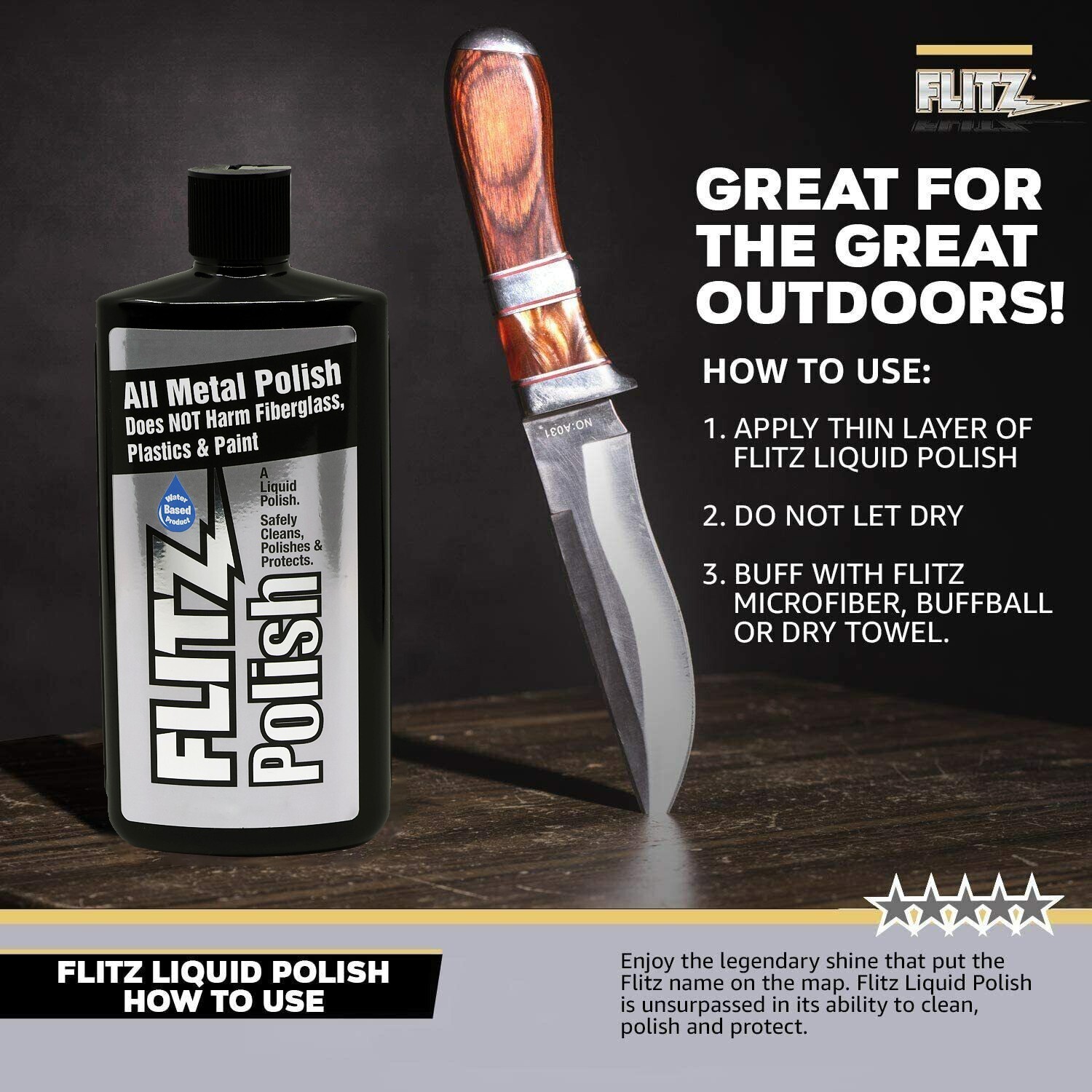 FLITZ All Metal Polish 1 Gallon/128 fl oz Liquid Formula (SEE VIDEO)