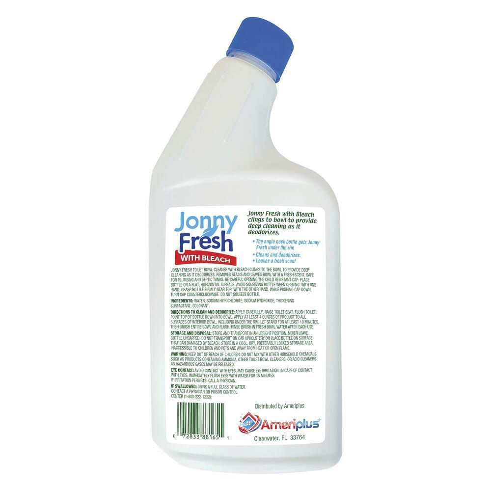 2 Pack Jonny Fresh with Bleach Ultra Thick Toilet Bowl Cleaner 24 oz. Bottle