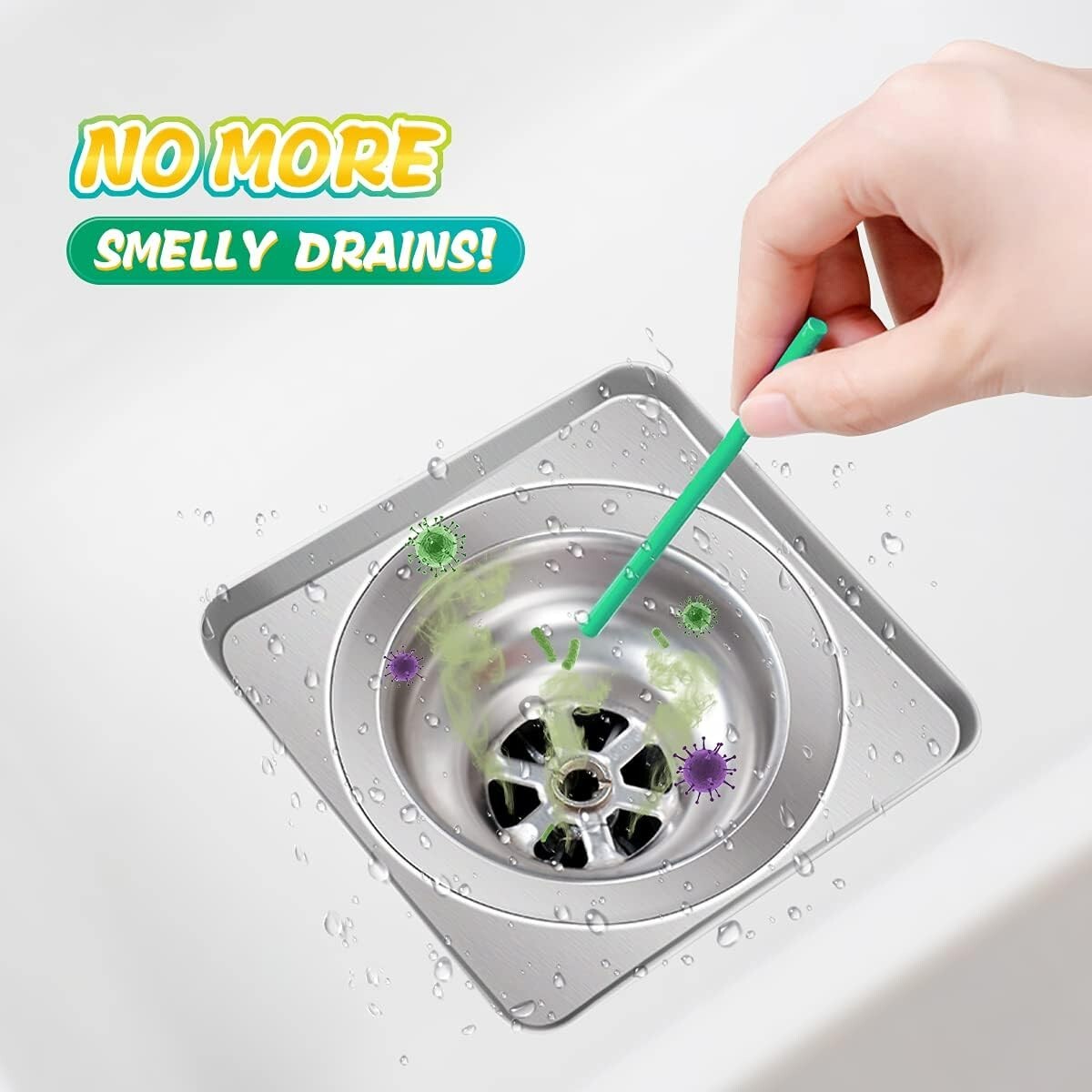 Drain Strips – 12 Strips | Natural Enzymes for Odor Removal & Drain Cleaning
