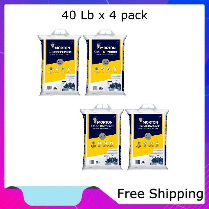 (4 pack) Morton Clean and Protect Water Softener Salt Pellets, 40 lb