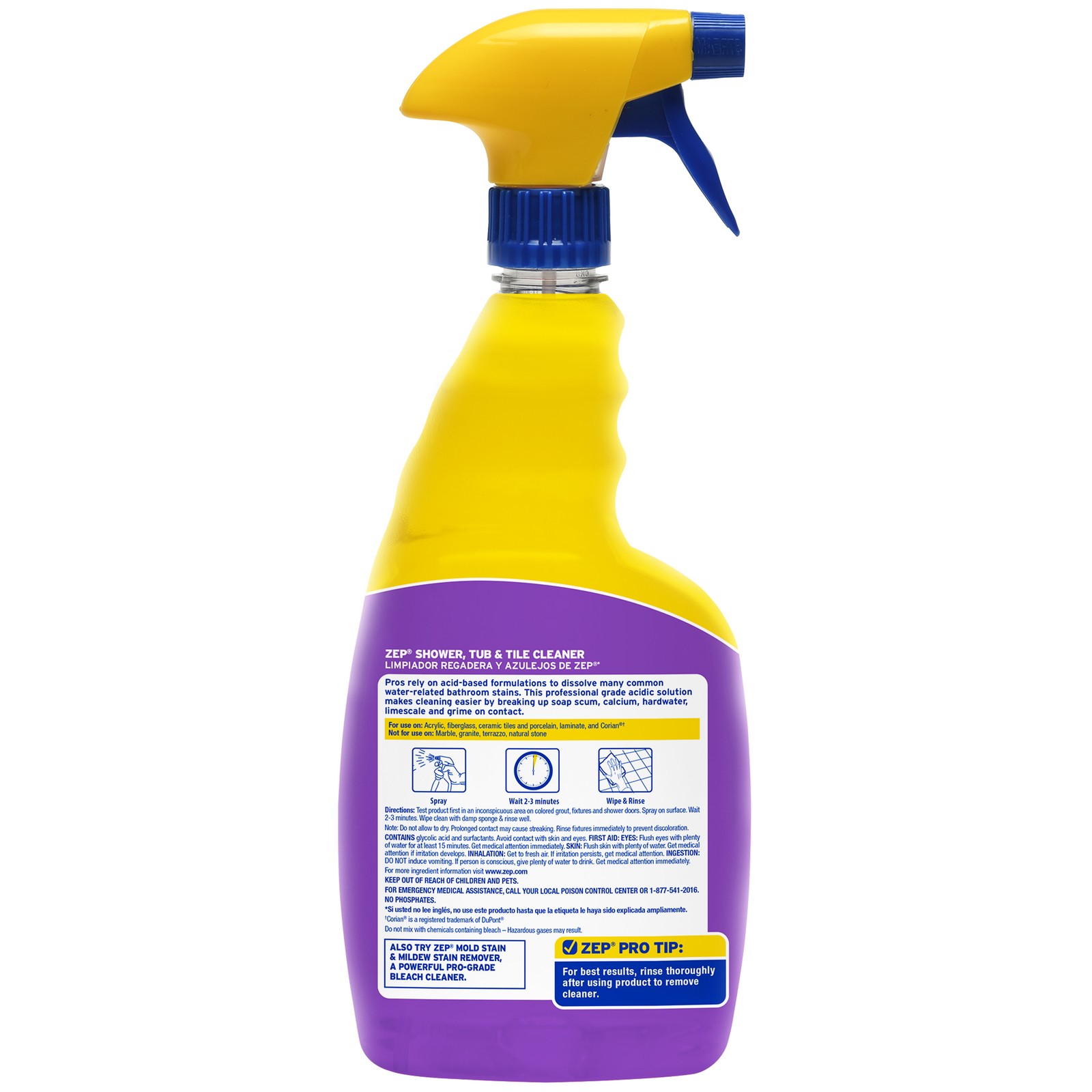 Zep Shower Tub and Tile Cleaner 32 oz ZUSTT32 (Case of 4) – No Scrub Pro Formula