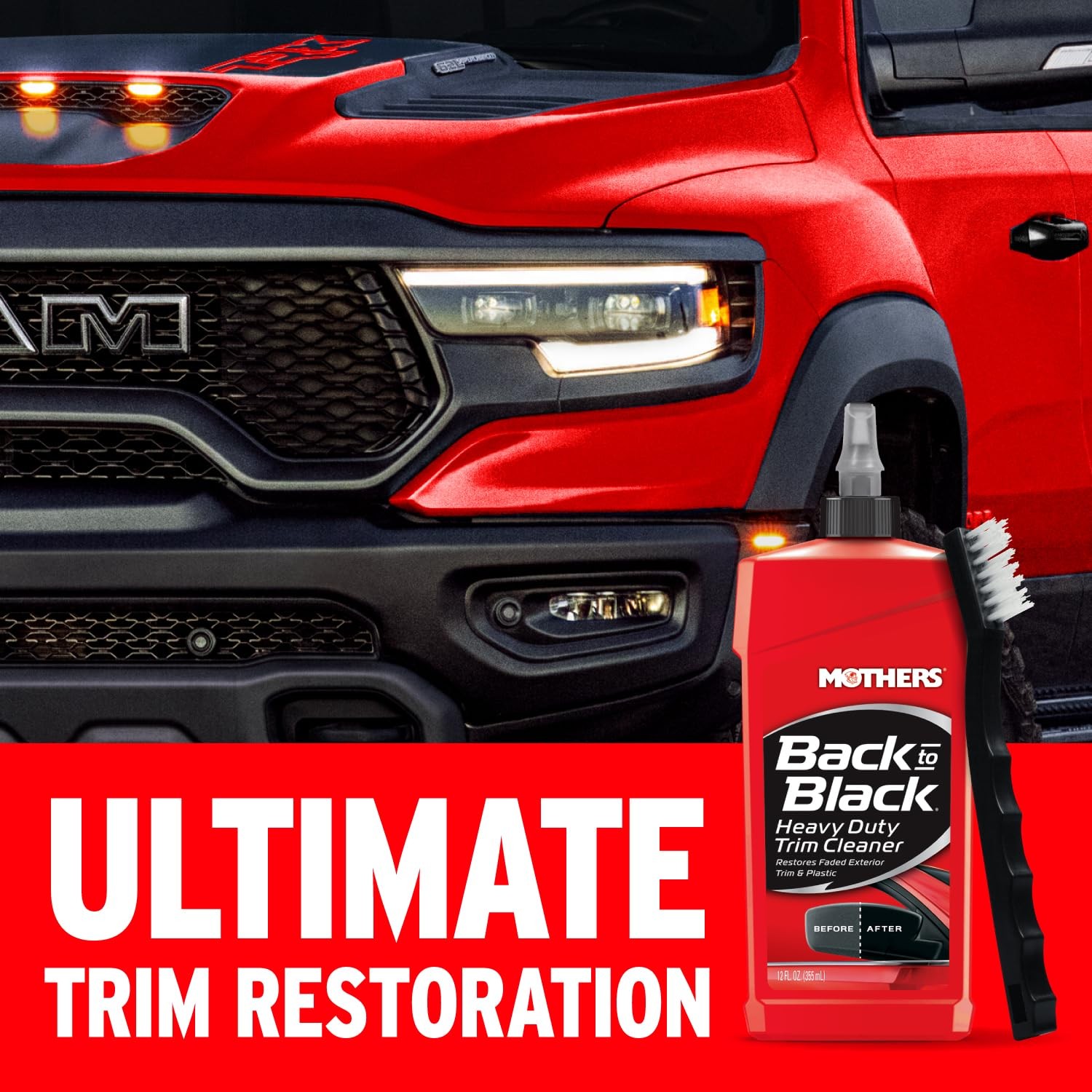 Mothers Back to Black Heavy Duty Trim Cleaner Kit Deep Cleaning Gel 12 Fl Oz