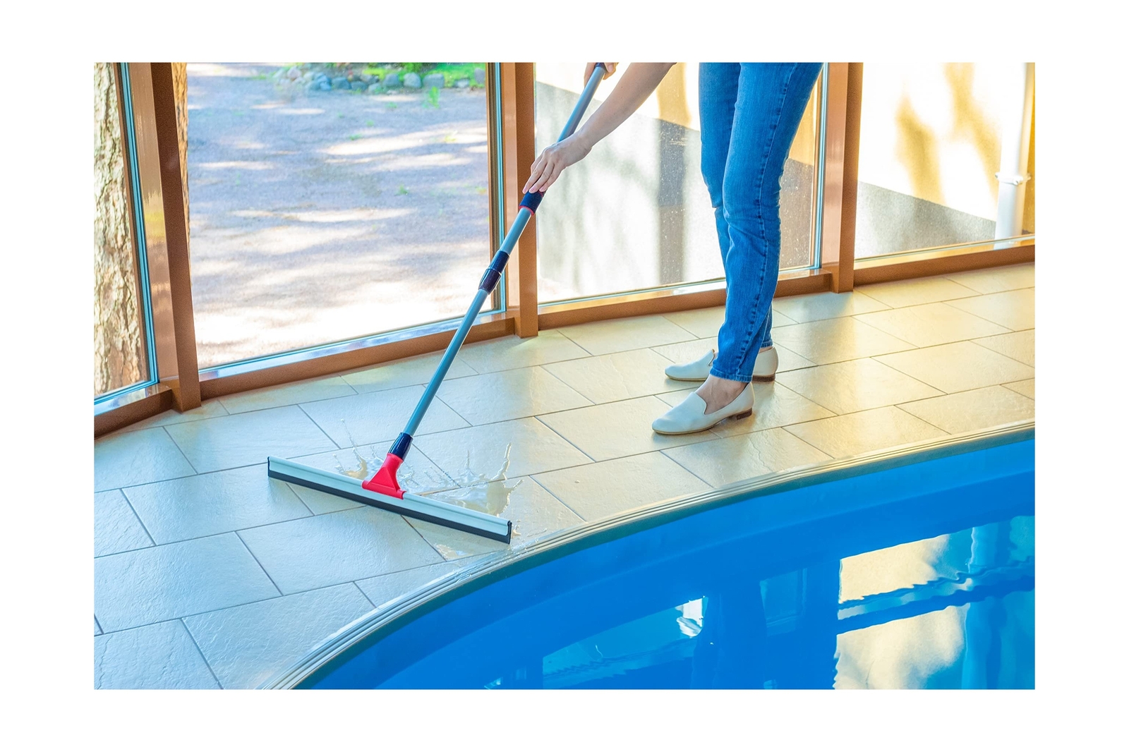 DSV Standard Professional Telescopic Stainless Aluminum Floor Scrubber Squeeg…