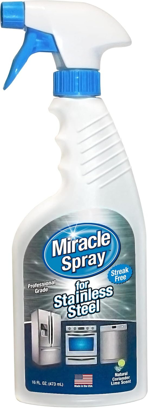 Miraclespray for Stainless Steel, Cleaning Spray, Removes Fingerprints and Smudg
