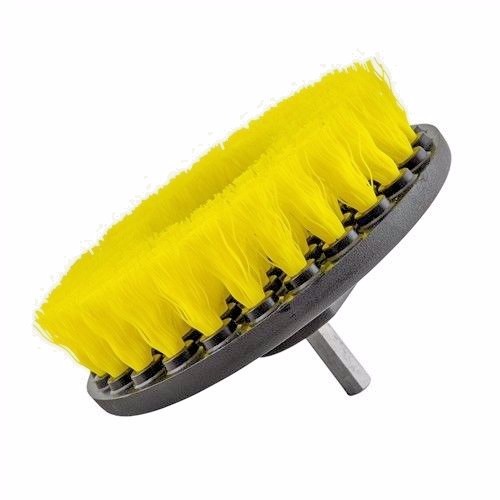 5 inch drill brush for Car Carpet wall and Tile cleaning MEDIUM DUTY(YELLOW)