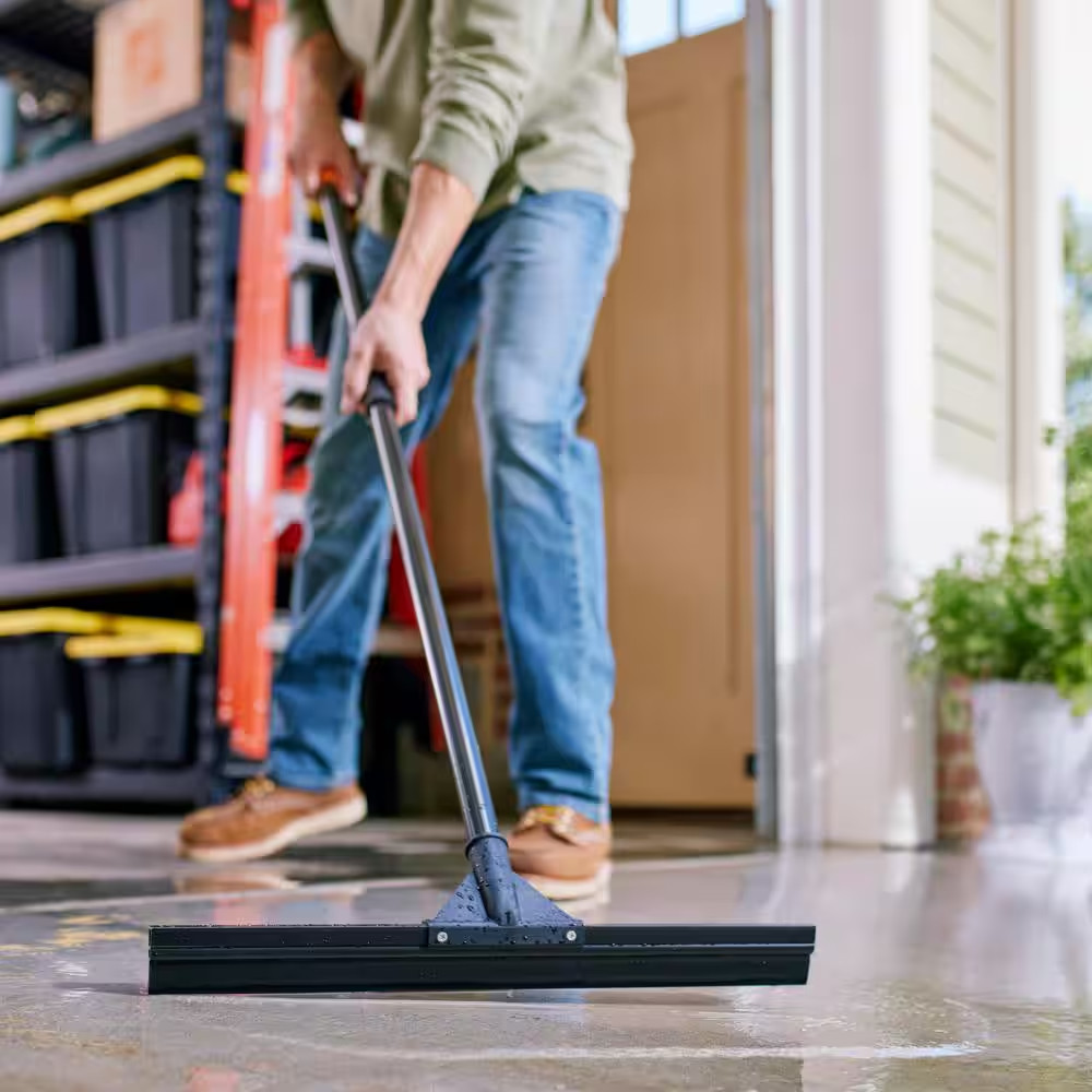 20 In. Plastic Rubber Floor Squeegee with 52 In. Handle