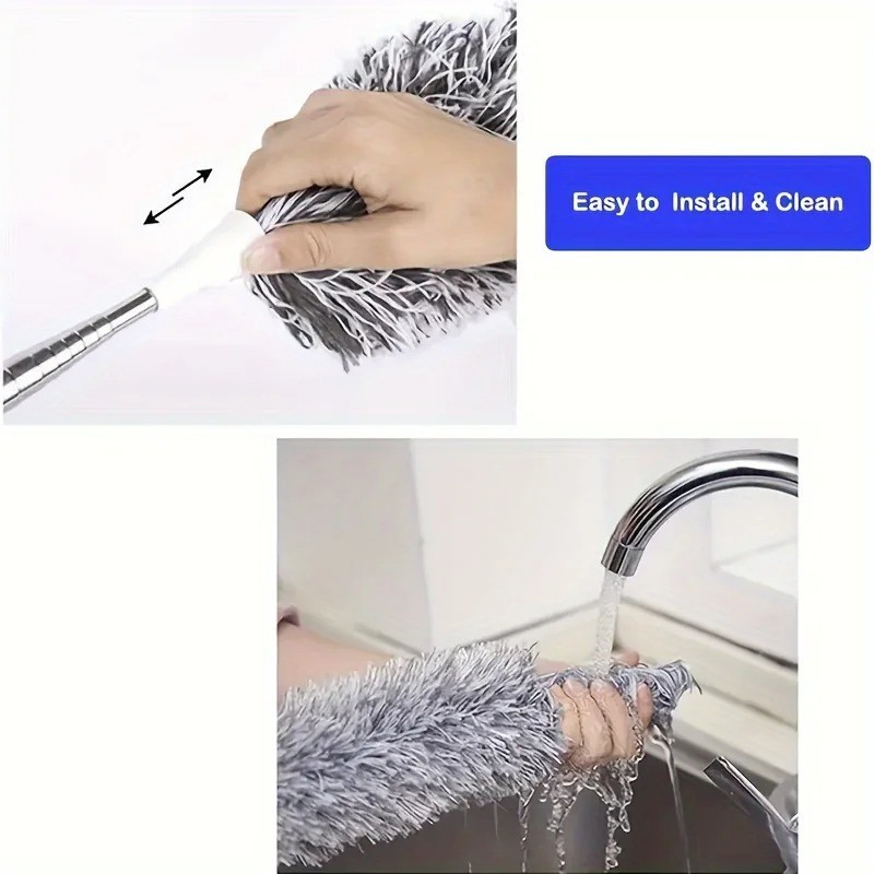 Multifunction Retractable Duster Bendable Head Washable Cleaning Tool