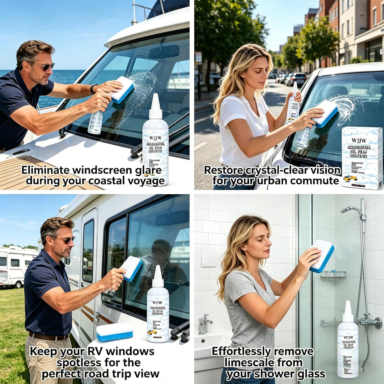 Car Glass Oil Film Remover, Nano Rare Earth Windshield Cleaner, Remove Water Spo