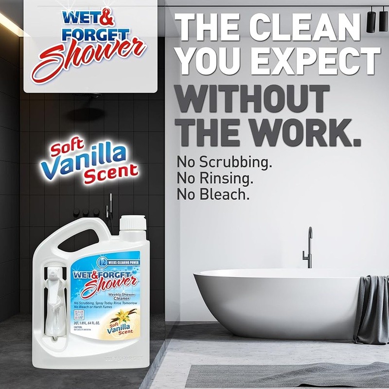 Shower Cleaner Stain Remover Liquid Bathroom Tub Tile Glass Grout 12 Weeks Power