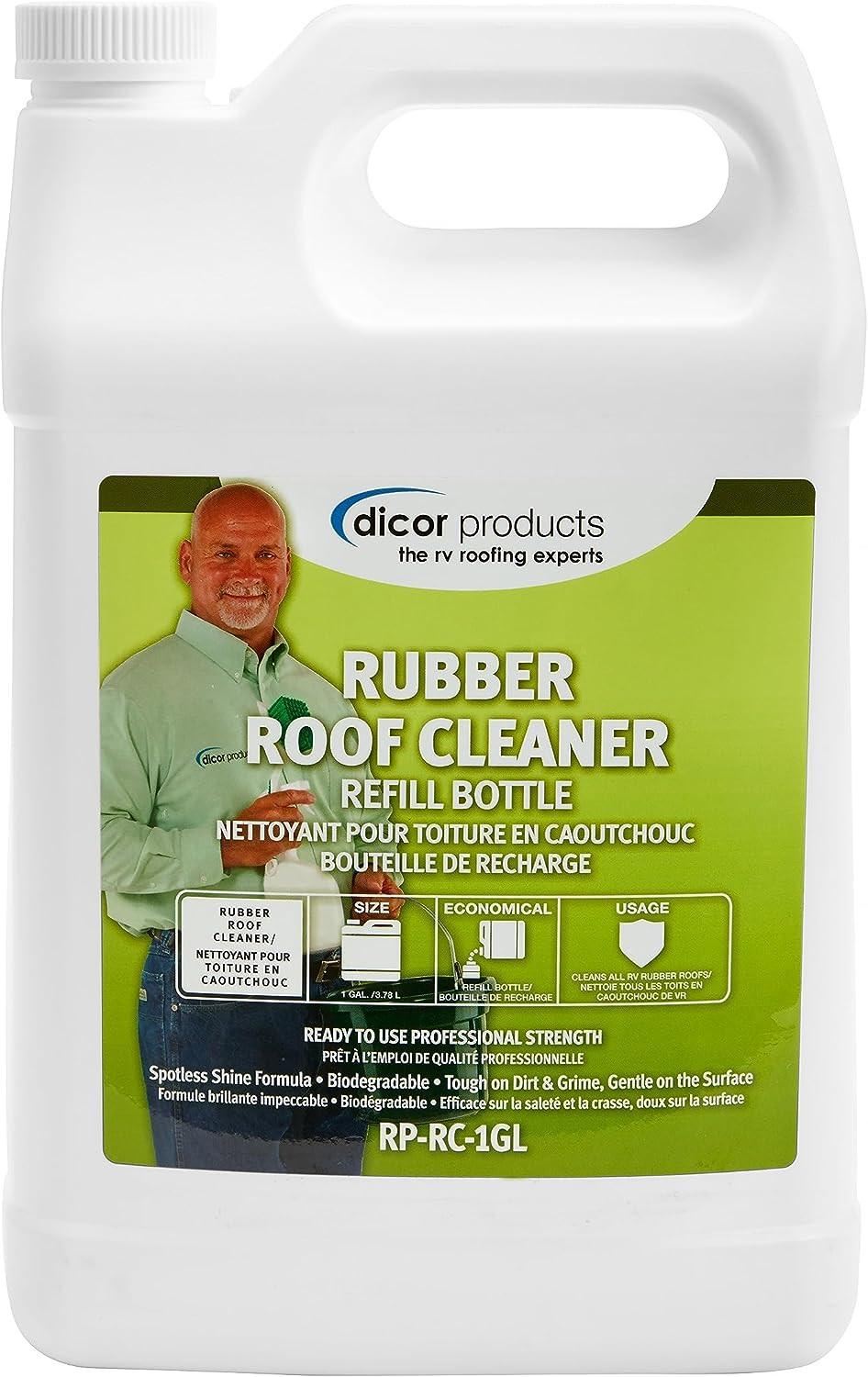 RP-RC-1GL Deep Cleaning Rubber RV Roof Cleanser Spray Refill – White, 1 Gallon