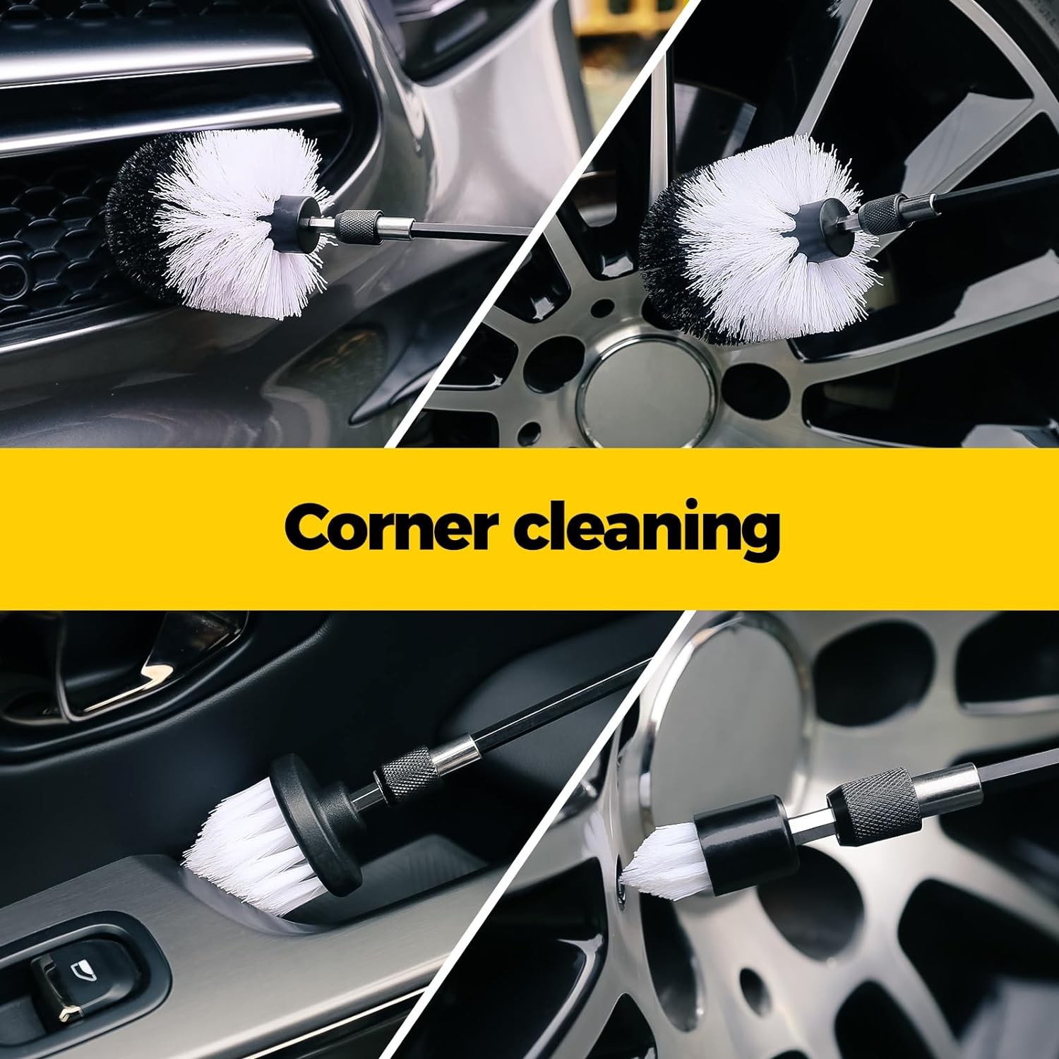 7Pack Drill Brush Attachment Set-Car Interior Detailing Kit，Power Scrubber Bru