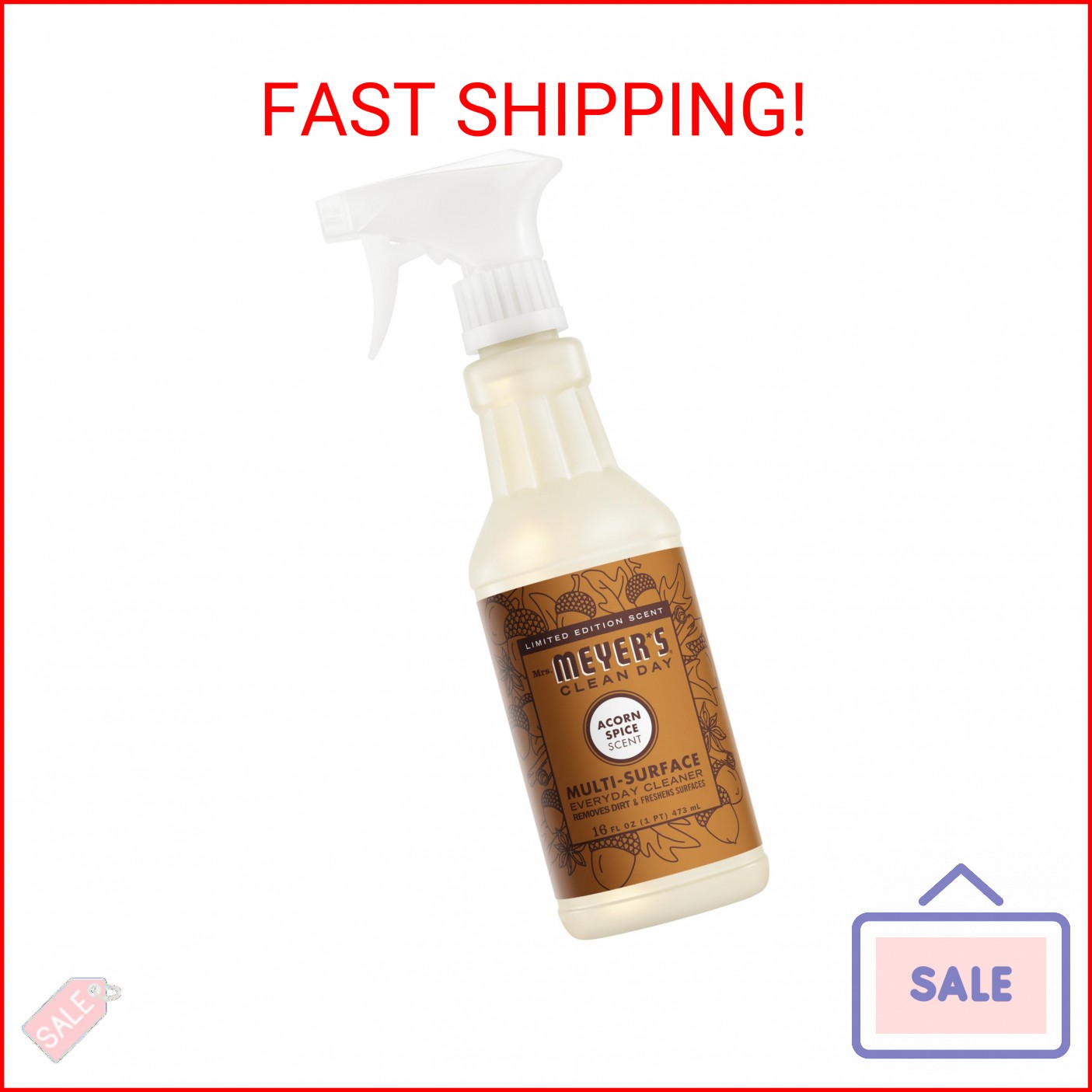 MRS. MEYER’S CLEAN DAY Multi-Surface Everyday Cleaner, Acorn Spice Scent, 16 Fl