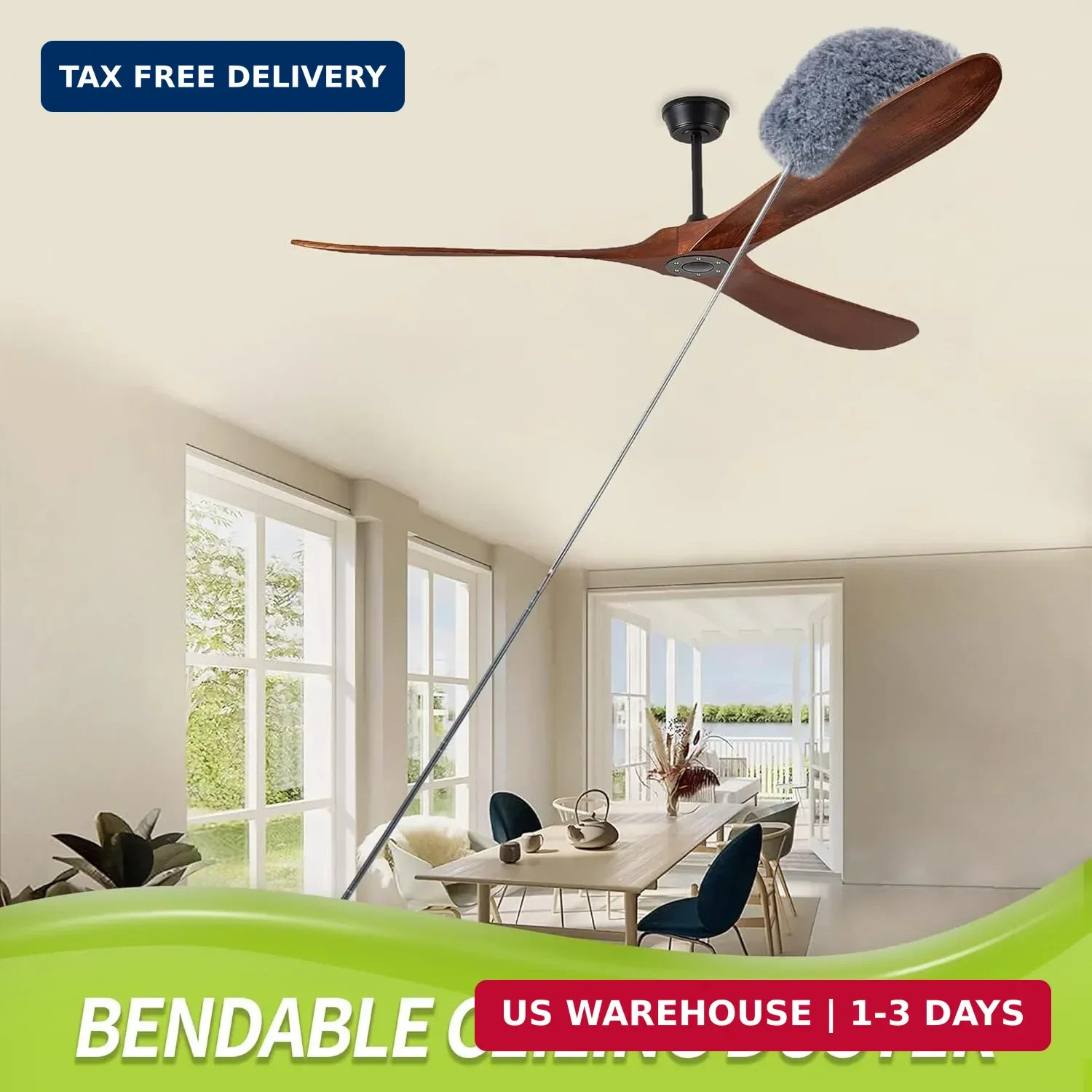 IVYROLL Cobweb Duster with Extension Pole, Spider Web Brush & Ceiling Cleaning K