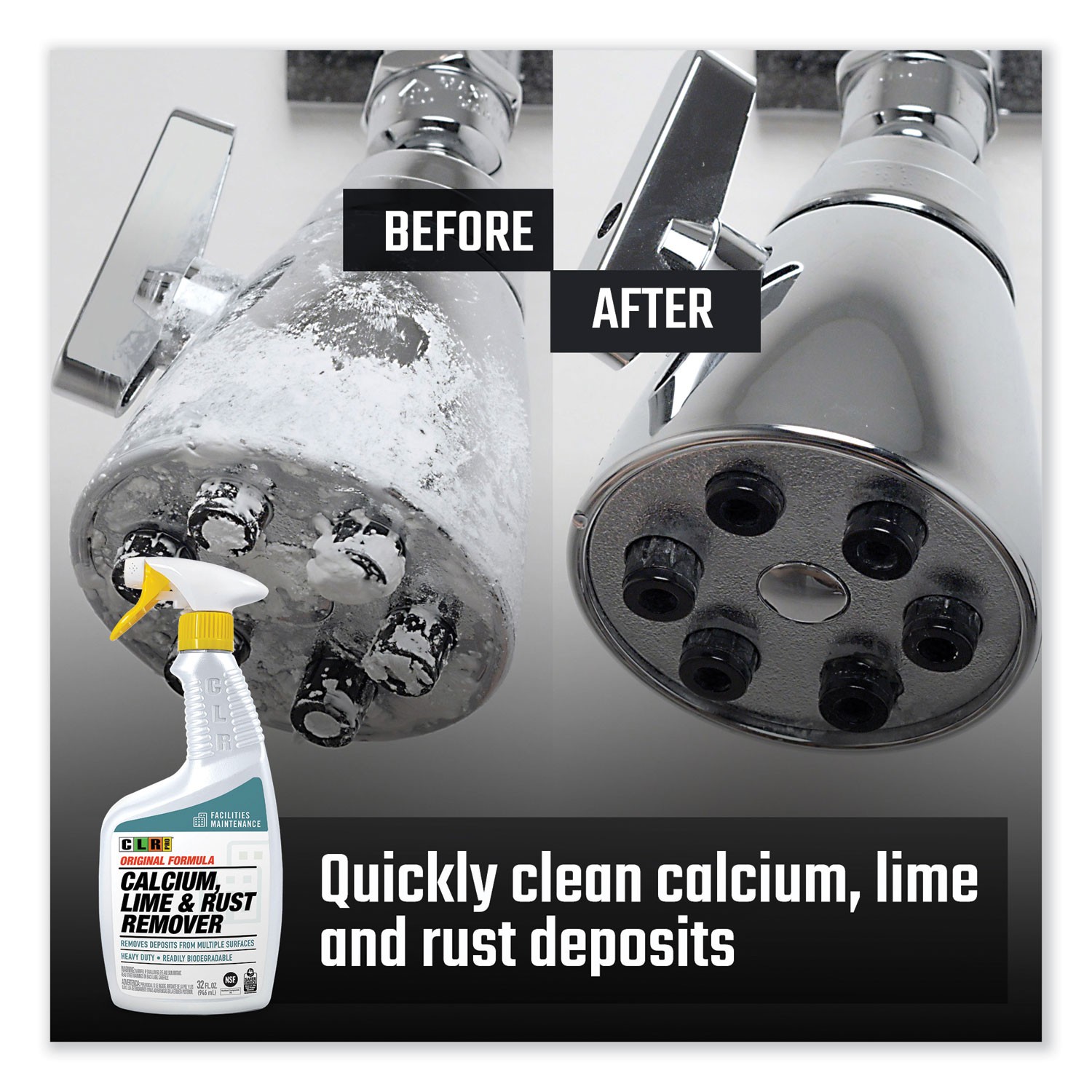 Calcium, Lime and Rust Remover, 32 oz Spray Bottle, 6/Carton