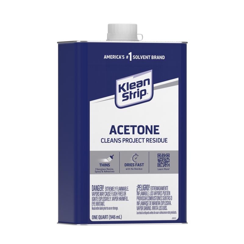 Klean Strip 84032 Indoor & Outdoor Liquid Acetone Solvent 1 qt. (Pack of 6)