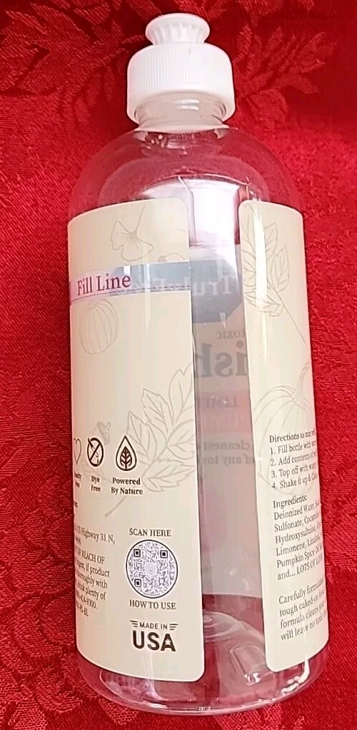 NEW Truly Free EMPTY Dish Soap Bottle Limited Edition PUMPKIN SPICE 16oz Plastic