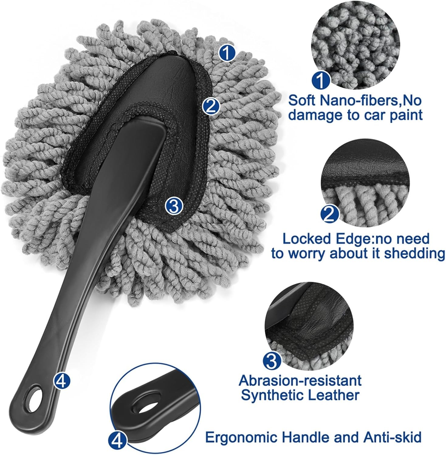 Car Interior Duster Detail Brush Cleaning Gel Kit, Soft Dash Vent Dusting Slime