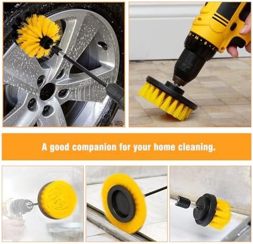 8 Pcs Drill Brush Attachment Set, Power Cleaning Scrub Brush Kit with Extend Lon