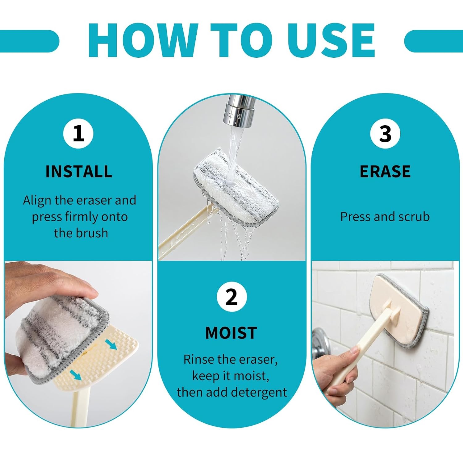 Long Handle Tub Scrubber Brush Durable Cleaning Brush Scrubber Tool Versatile