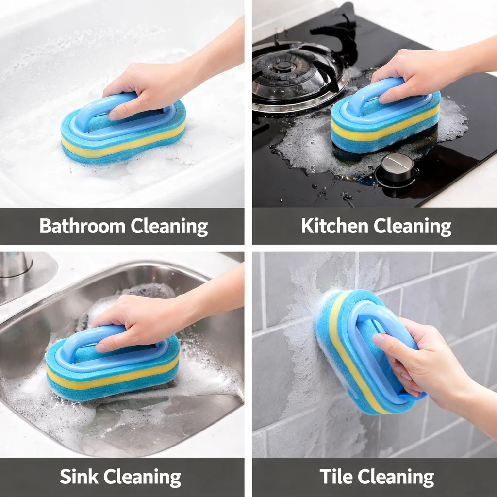 Household Cleaning Brush with Handle Dish Soap Bathroom Kitchen Tub Thicken Scru