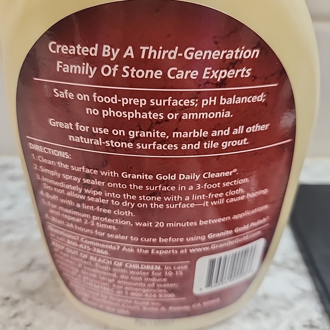 Granite Gold SEALER Protectant Barrier Spray Non Toxic Safe Stone Care 24 Oz
