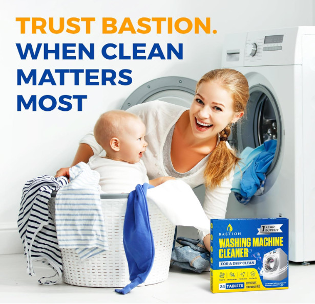 Washing Machine Cleaner Descaler 24 Pack – Deep Cleaning Tablets for HE Front &