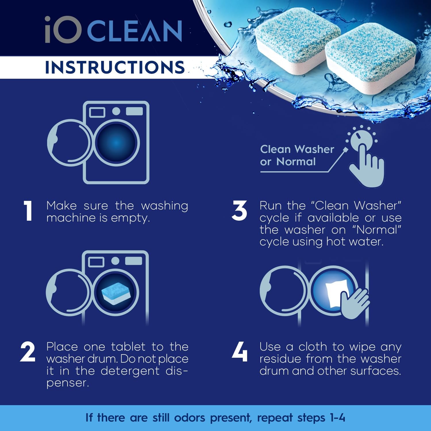 24 PCS Washing Machine Cleaner Descaler Tablet Deep Clean Washer 1 Year