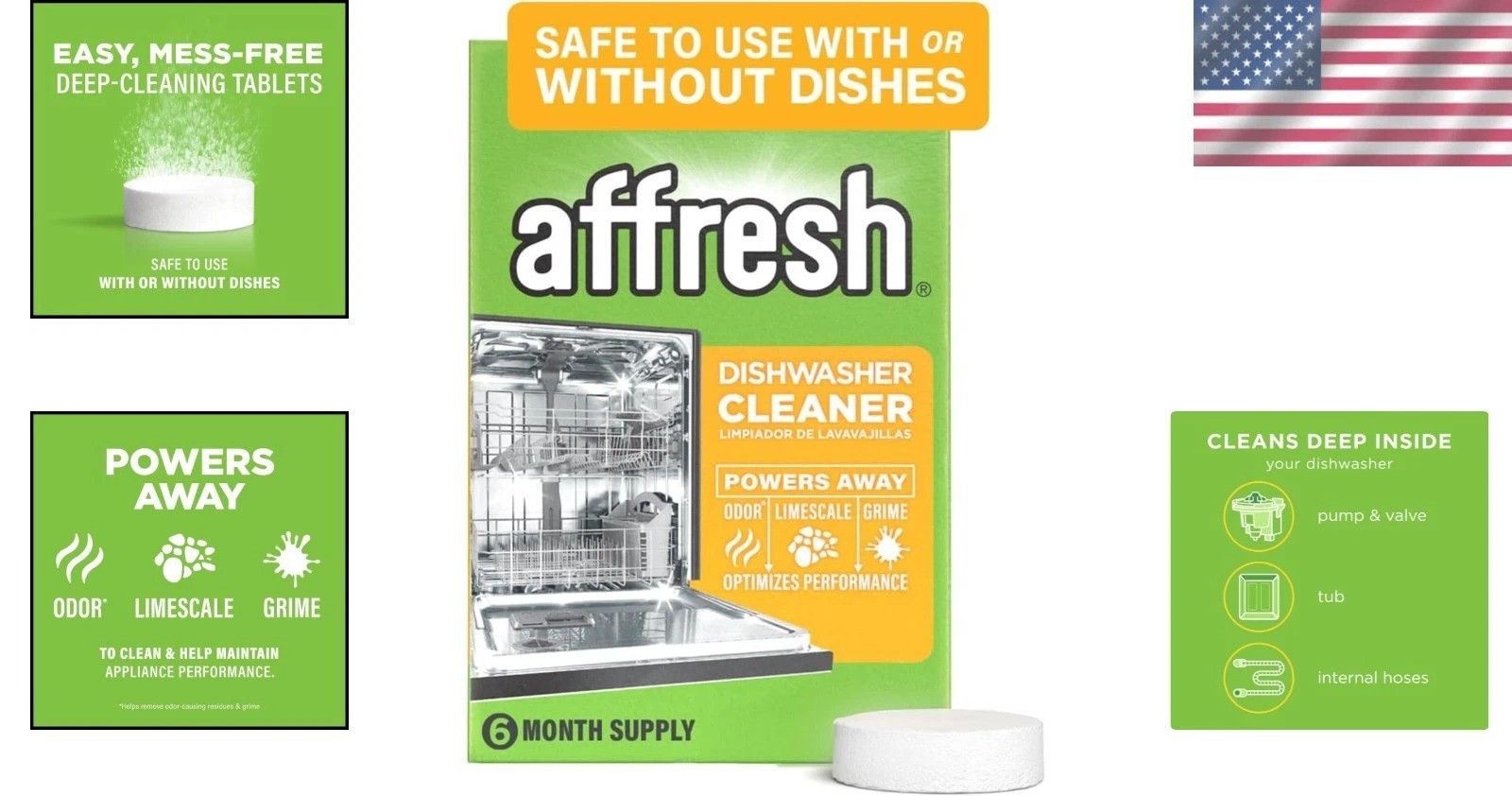 Septic Safe Dishwasher Cleaner Tablets – 6 Supply for Continuous Freshness
