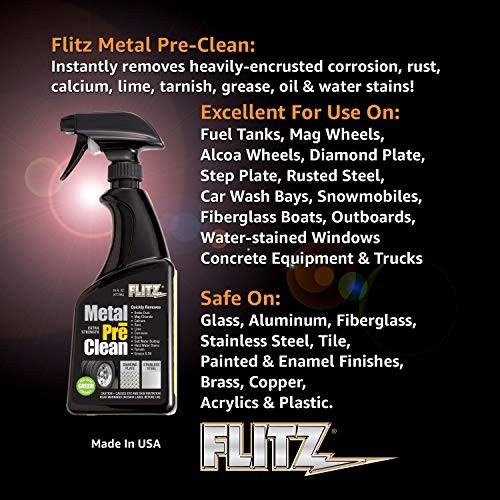 Flitz Metal Pre-Clean – 16oz of USA-Made Stainless Steel Assorted Sizes