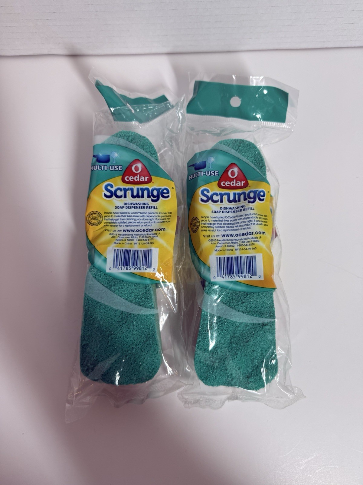 (2) New 2 Packs O-Cedar Scrunge Multi Use Dishwasher Soap Dispenser Wand Refill