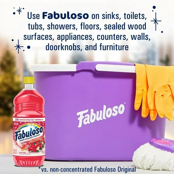 Fabuloso Holiday Multi-Purpose Cleaner, 2X Concentrated, Wild Winter Berries Sce
