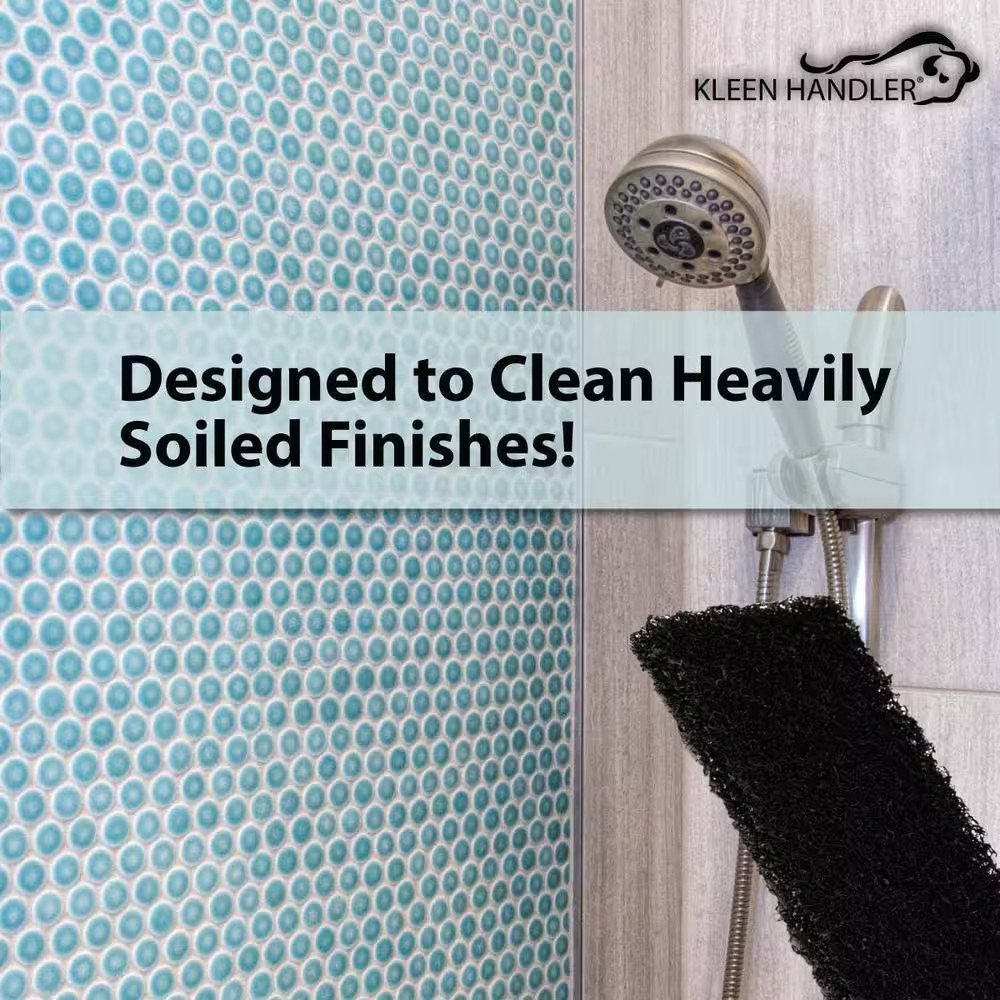 4.5 In. Cleaning and Scrubbing Pad, Black Heavy-Duty Surface Cleaning Scrub, Sco