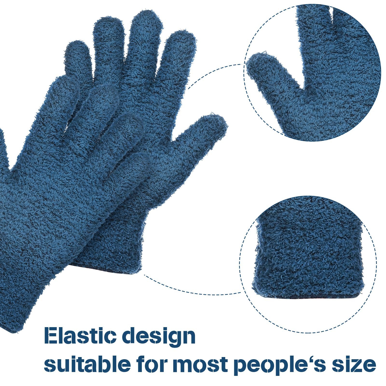 Patelai 2 Pairs Microfiber Gloves for Large (2 Pairs), Blue, Grass Green