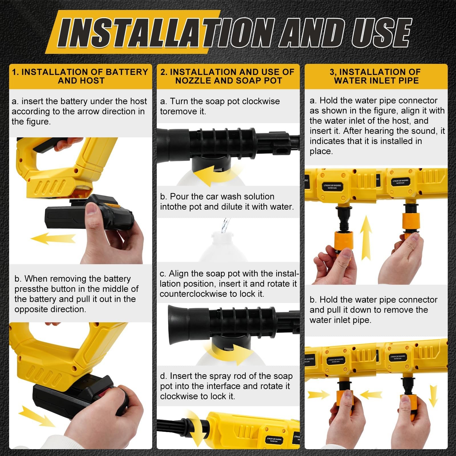 Cordless 20V Cleaning Tool, 21000RPM with 6-in-1 Nozzle & Foam Cannon for Car, F