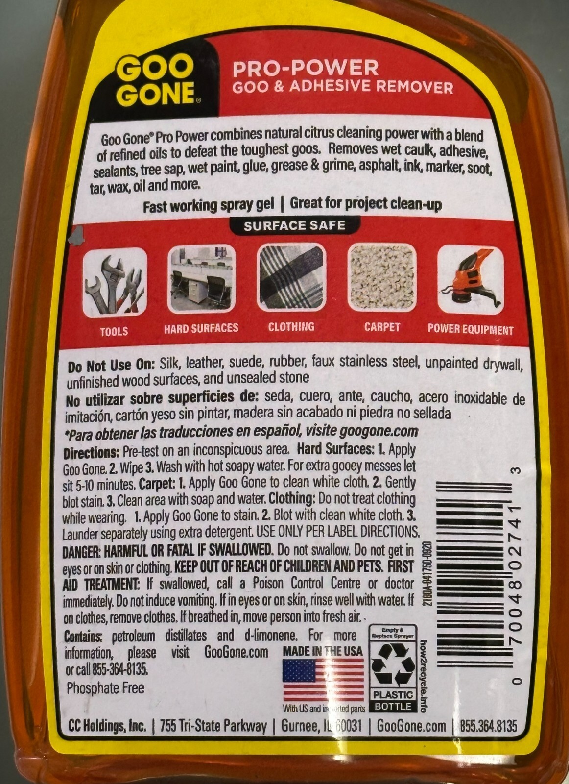 GOO GONE ~ PRO-POWER Adhesive Glue Wet Paint Grease Oil Ink Remover 24oz Spray