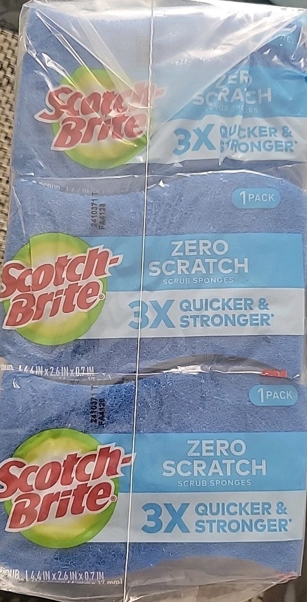 Scotch-Brite ZERO SCRATCH BLUE Scrub Sponges 24 Individual Wrapped Scrub Sponges