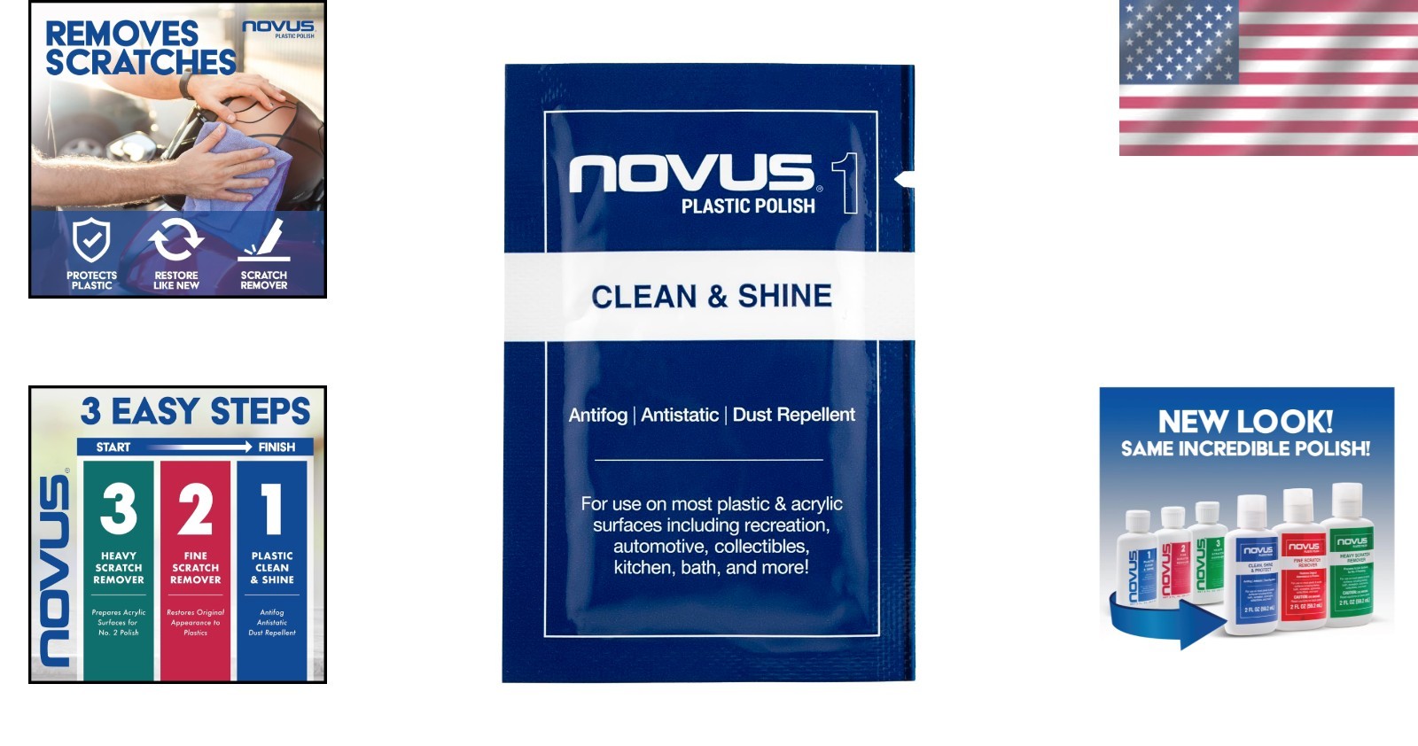 Novus Plastic Clean & Polish #1 – Scratch Remover & Cleaner for All Plastics